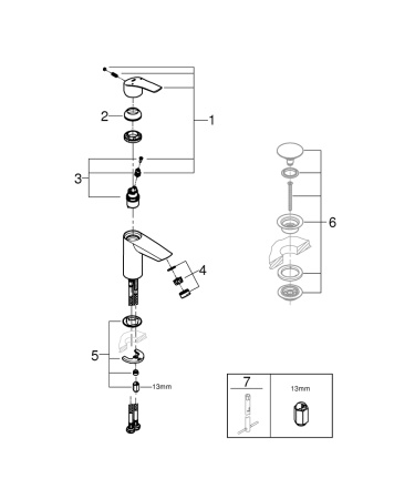 Смеситель для раковины GROHE Eurosmart New 32467 003 (32467003) хром